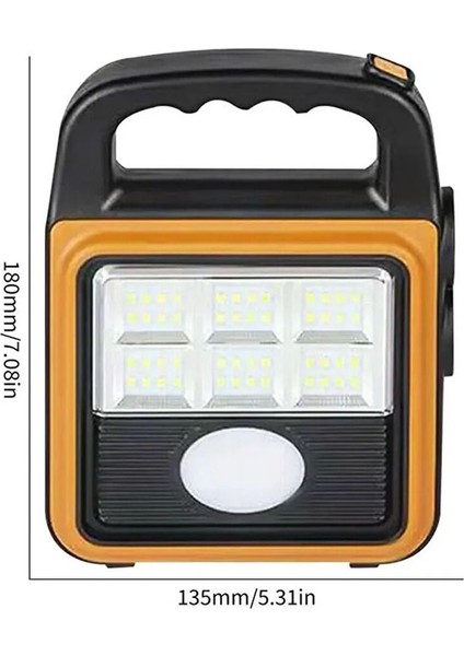 Tekno Trust Solar V-8020 Ultra Güçlü Solar Güneş Panelli Şarjlı Masa Kamp Lambası El Feneri Powerbank+Usb Çıkış