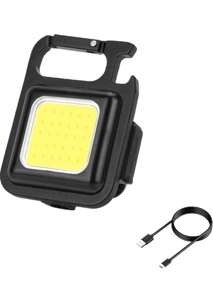 Tekno Trust Siyah Çok Fonksiyonlu Taşınabilir Cep Lambası Metal Mini Cob 30 LED Metal Kasa Şarj Edilebilir El F
