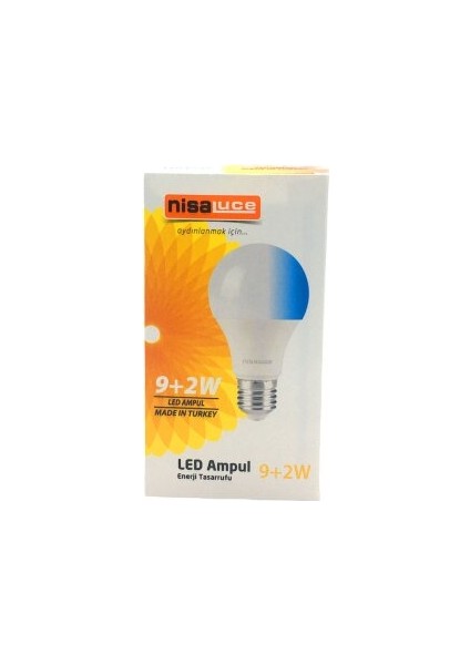 Nisa Luce Kornea Store Nisaluce EAMP-074/BM 9+2W E27 Beyaz-Mavi LED Ampul (K246)