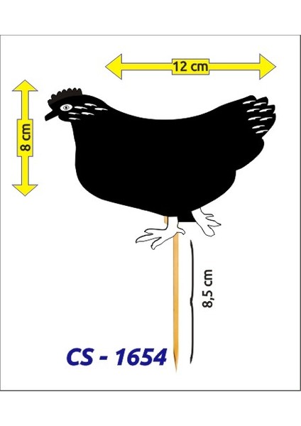CYS-1654 Ahşap Saplamalı Tavuk Pvc Yaz Sil Reyon Fiyat Etiketi 8X12 cm 10'lu Paket