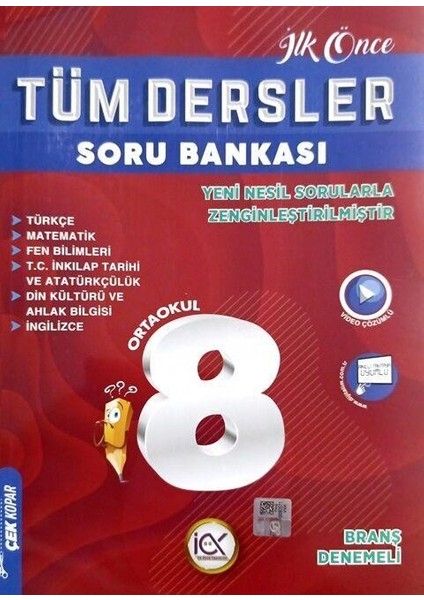 İlk Önce Yayınları 8. Sınıf LGS Tüm Dersler Soru Bankası