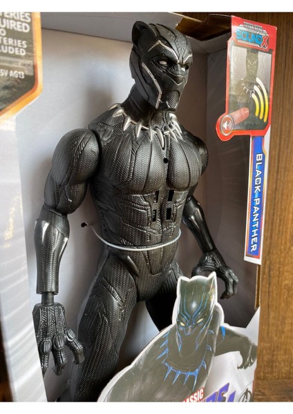 Black Panther Figür Sesli Işıklı Kara Panter 30 cm Figür Oyuncak Black Panther modelleri