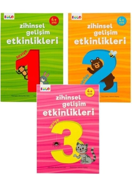 Zihinsel Gelişim Etkinlikleri 1. Seviye - Zihinsel Gelişim Etkinlikleri 2. Seviye - Zihinsel Gelişim Etkinlikleri 3. Seviye 4+ Yaş 3'lü Set