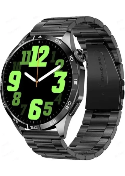 Watch GT4 Max Elite Siyah 46mm Amoled Ekranlı Spor Klasik Erkek Akıllı Saat Bluetooth Sesli Görüşmeli Android İos İphone Huawei Uyumlu 8-9