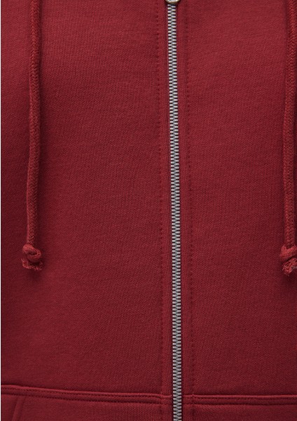 Kapüşonlu Fermuarlı Bordo SWEATSHIRT1610221-85493