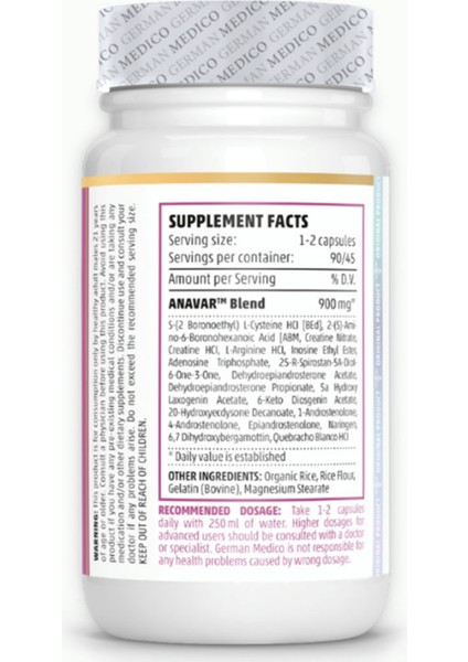 German Supplement Ana/var 900 Mg 90 Capsul 3854*