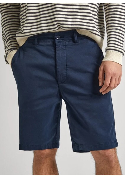 Pepe Jeans Regular Fit Lacivert Erkek Şort PM801092 594 Regular Chıno Short