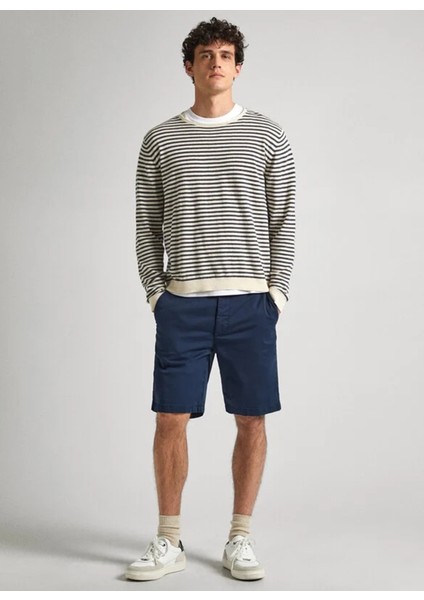 Regular Fit Lacivert Erkek Şort PM801092 594 Regular Chıno Short