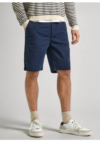 Regular Fit Lacivert Erkek Şort PM801092 594 Regular Chıno Short