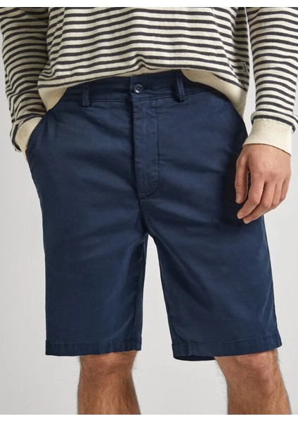 Regular Fit Lacivert Erkek Şort PM801092 594 Regular Chıno Short
