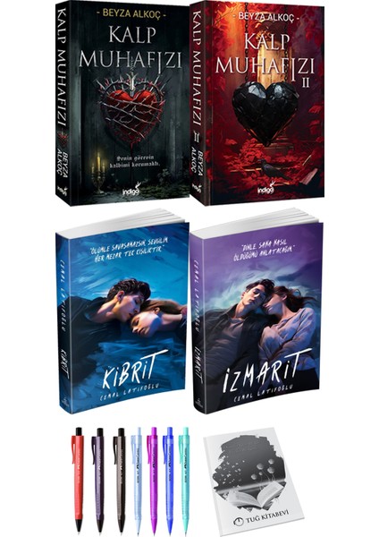 Kalp Muhafızı 1- 2- Kibrit -İzmarit + Kalem + Not Defteri