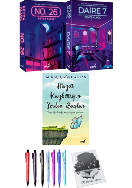 No. 26 - Daire 7 - Hayat Kaybettiğin Yerden Başlar + Kalem + Not Defteri