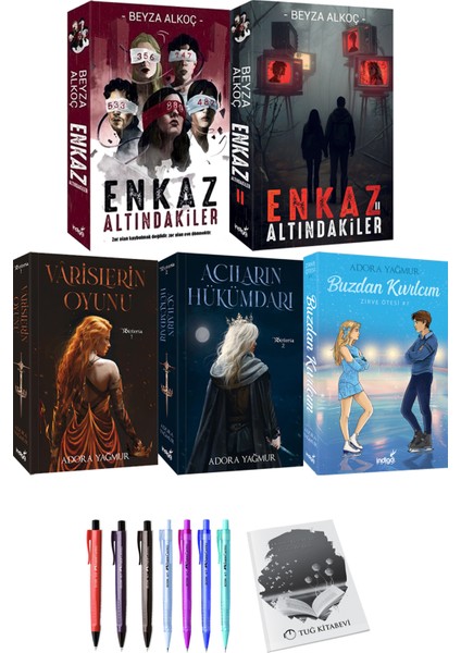 Enkaz Altındakiler 1-2 -Varislerin Oyunu - Acıların Hükümdarı- Buzdan Kıvılcım + Kalem + Not Defteri