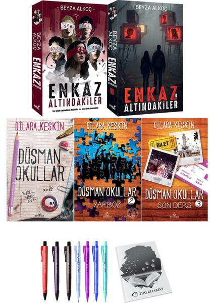 Enkaz Altındakiler 1-2 - Düşman Okullar 1-2-3 + Kalem + Not Defteri