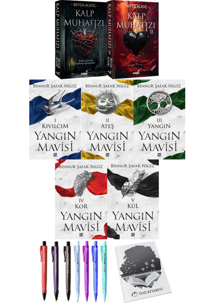 Kalp Muhafızı 1-2 - Yangın Mavis: Kıvılcım - Ateş - Yangın - Kor - Kül + Kalem + Not Defteri