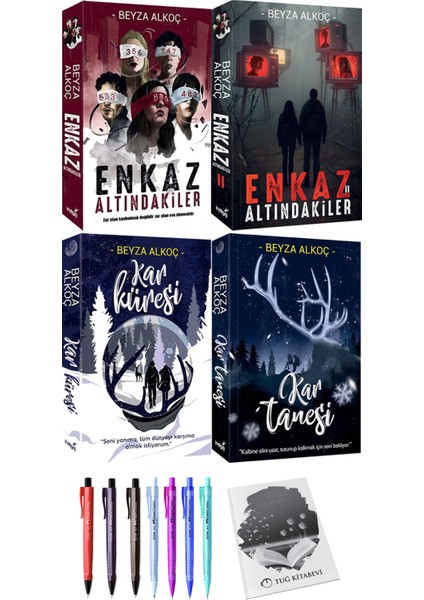 Enkaz Altındakiler 1-2 -Kar Küresi - Kar Tanesi - Beyza Alkoç + Kalem + Not Defteri