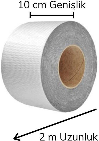 Folyo Kauçuk Bant Yapışkanlı Su Geçirmez Çatı Boru Tamir Bandı (2metre x 10 Cm)