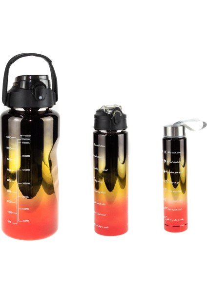 Matara Üçlü Set 2000 ml 900 ml 500 ml Neon Siyah