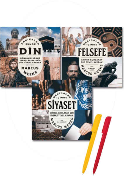 Dakikalar Içinde 3’lü Kitap Set/ Din+ Felsefe Siyaset(Marcus Weeks)+Kalem-Kronik-Araştırma-Inceleme