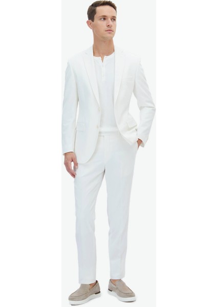 Ekru Düz Slim Fit Takım Elbise modelleri