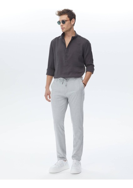 Antrasit Regular Fit Dokuma Casual Gömlek