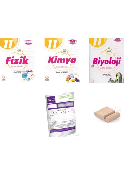 11. Sınıf Fizik Soru Kitabı - Kimya Soru Kitabı - Biyoloji Soru Kitabı + TYT Deneme - Telefon Tutucu