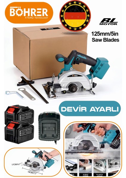 Alman V598 15 Pilli Çift Akülü Devir Ayarlı Daire Testere Sunta Kesme Makinesi