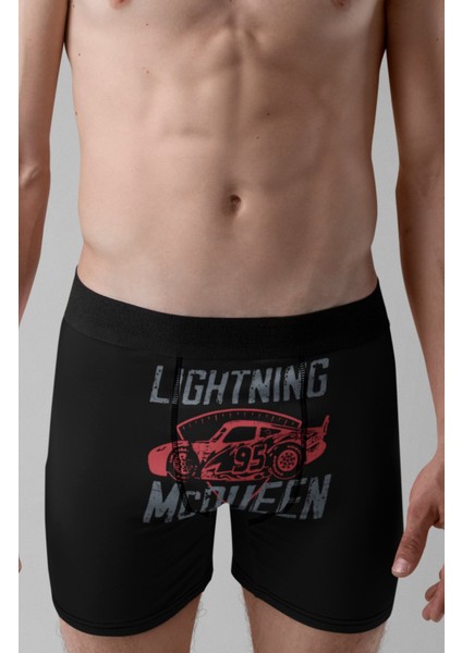 Fuddy Moda Lightning Şimşek Mcqueen Baskılı Modal Penye Rahat Kalıp Erkek Boxer