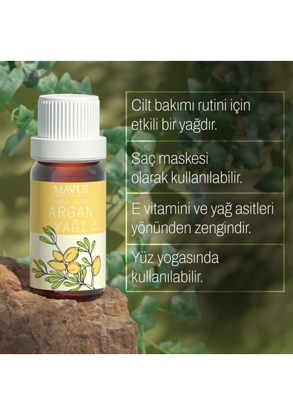 MAVUS Argan Yağı 10 ml %100 Saf Ve Doğal Soğuk Sıkım (ARGANIA SPINOSA OIL)