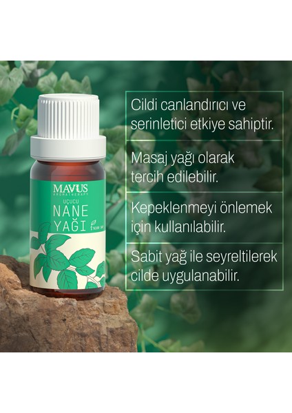 MAVUS Nane Uçucu Yağı 10 ml %100 Saf Ve Doğal (PEPPERMINT ESSENTIAL OIL)