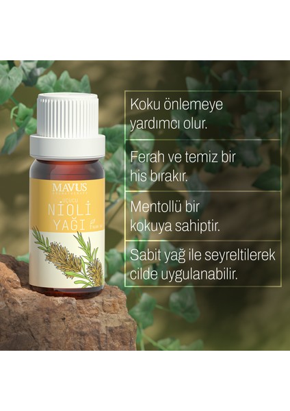 MAVUS Nioli Uçucu Yağı 10 ml %100 Saf Ve Doğal (NIAOULI ESSENTIAL OIL)