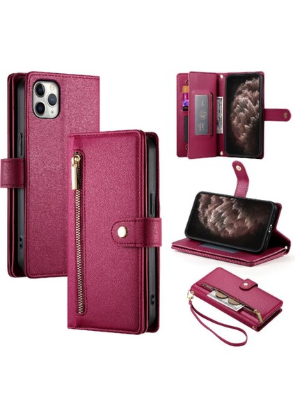 IPhone 11 Için Flip Case Pro Max Iş Crossbody Kayış Standı Cüzdan (Yurt Dışından)