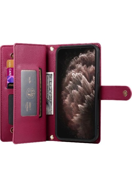 IPhone 11 Için Flip Case Pro Max Iş Crossbody Kayış Standı Cüzdan (Yurt Dışından)
