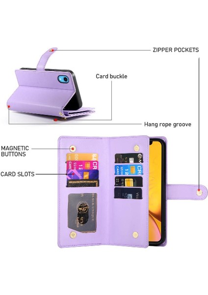 IPhone Xr Standı Cüzdan Çok Fonksiyonlu Crossbody Askısı Için Flip Case (Yurt Dışından) fiyatları