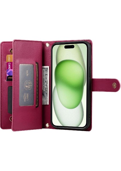 IPhone 15 Için Flip Case Artı Iş Crossbody Kayış Çok Fonksiyonlu (Yurt Dışından) fiyatları