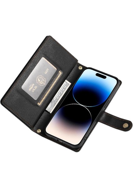 IPhone 14 Için Flip Case Pro Standı Iş Cüzdan Çok Fonksiyonlu Kayış (Yurt Dışından) fiyatları