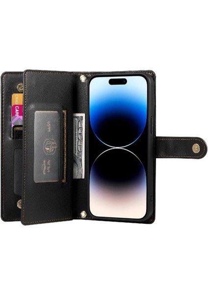 IPhone 14 Için Flip Case Pro Standı Iş Cüzdan Çok Fonksiyonlu Kayış (Yurt Dışından) indirimleri