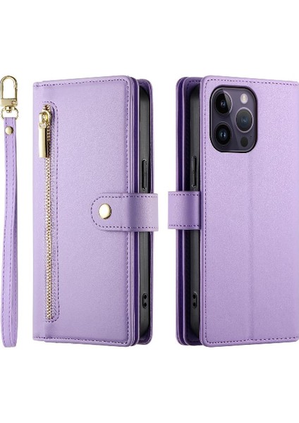 IPhone 14 Için Flip Case Pro Max Iş Crossbody Kayış Cüzdan Standı (Yurt Dışından)