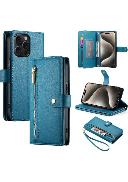 IPhone 15 Için Flip Case Pro Max Crossbody Kayış Standı Çok Fonksiyonlu (Yurt Dışından) modelleri