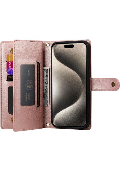 IPhone 15 Için Flip Case Pro Max Crossbody Kayış Standı Çok Fonksiyonlu (Yurt Dışından) indirimleri
