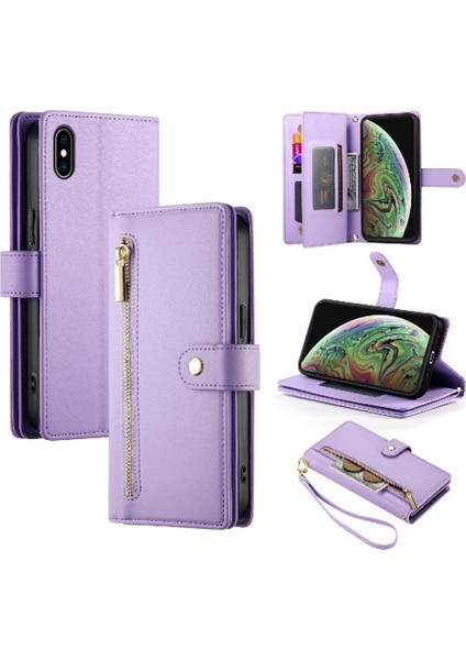 IPhone Xs Max Çok Fonksiyonlu Cüzdan Iş Crossbody Için Flip Case (Yurt Dışından) modelleri