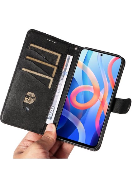 Xiaomi Redmi Not 11T Için Filp Durumda 5g Preslenmiş Pu Deri Ayrılabilir Siyah (Yurt Dışından) modelleri