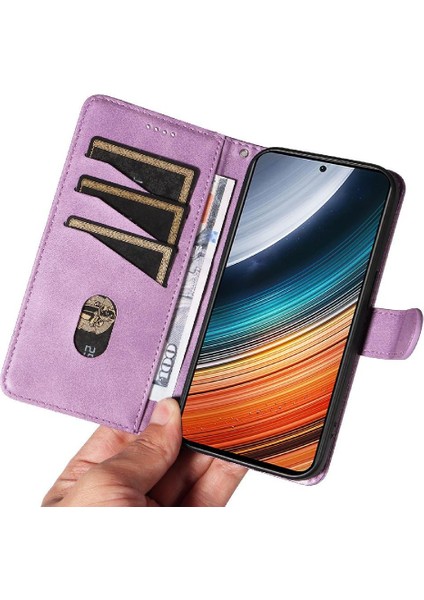 Colorful Shop Xiaomi Redmi K40S Için Filp Durumda Ayrılabilir Siyah Bilezik Cüzdan Telefon Pu (Yurt Dışından)