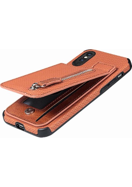 IPhone Xs Max Için Kılıf Standı Manyetik Araç Montaj Crad Yuvası Fermuar Cüzdan (Yurt Dışından) fiyatları