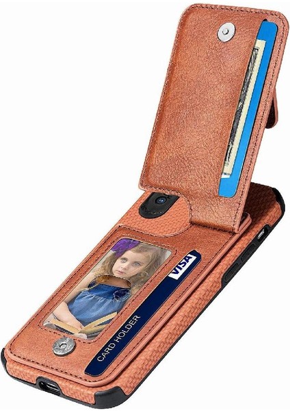 IPhone Xs Max Için Kılıf Standı Manyetik Araç Montaj Crad Yuvası Fermuar Cüzdan (Yurt Dışından) fırsatları