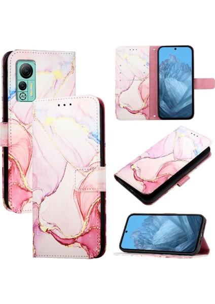 Ulefone Not 14 Için Kılıf Mermer Desen Kickstand Cüzdan Pu Deri (Yurt Dışından)