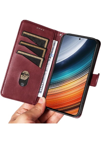 Colorful Shop Xiaomi Redmi K40S Için Filp Durumda Ayrılabilir Siyah Bilezik Cüzdan Telefon Pu (Yurt Dışından)