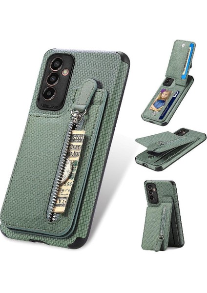 Samsung Galaxy M13 Için Kılıf Standı Fermuar Cüzdan Manyetik Araç Montaj Crad (Yurt Dışından)