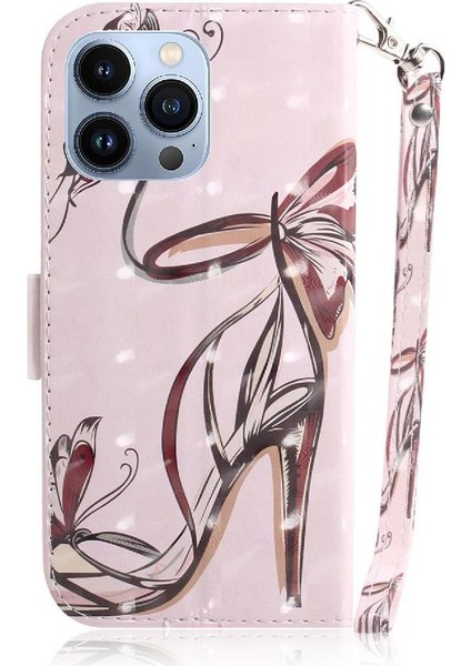 IPhone 14 Pro Max Manyetik Kapatma Pu Kart Için 3D Boyalı Koruyucu Kılıf (Yurt Dışından)