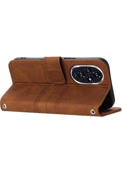 Onur 200 Kickstand Darbeye Koruyucu Pu Deri Cüzdan Için Flip Case (Yurt Dışından)